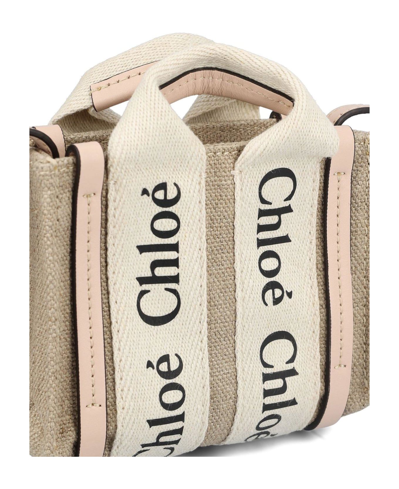 Chloé Woody Micro Tote Bag - Bianco