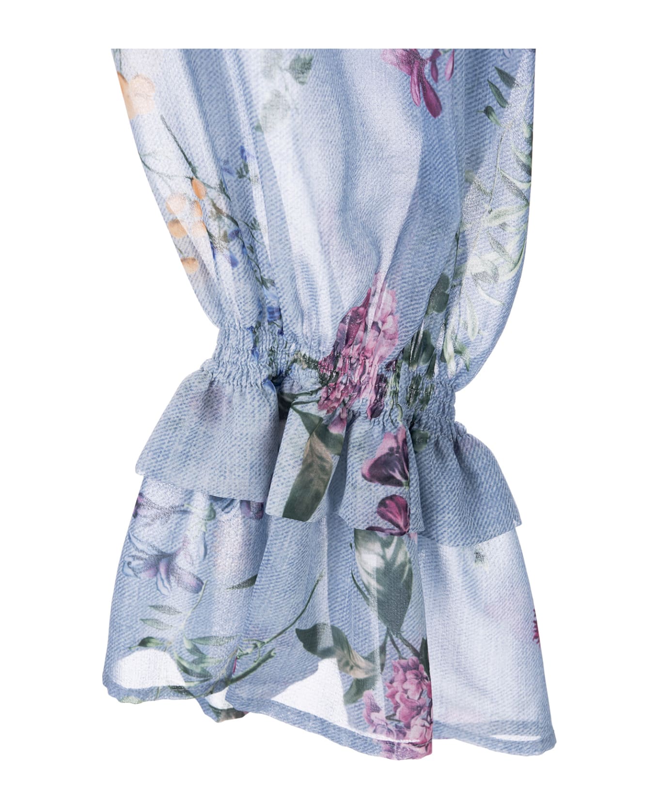 Ermanno Scervino Floral Print Shirt Dress - Blue ワンピース＆ドレス