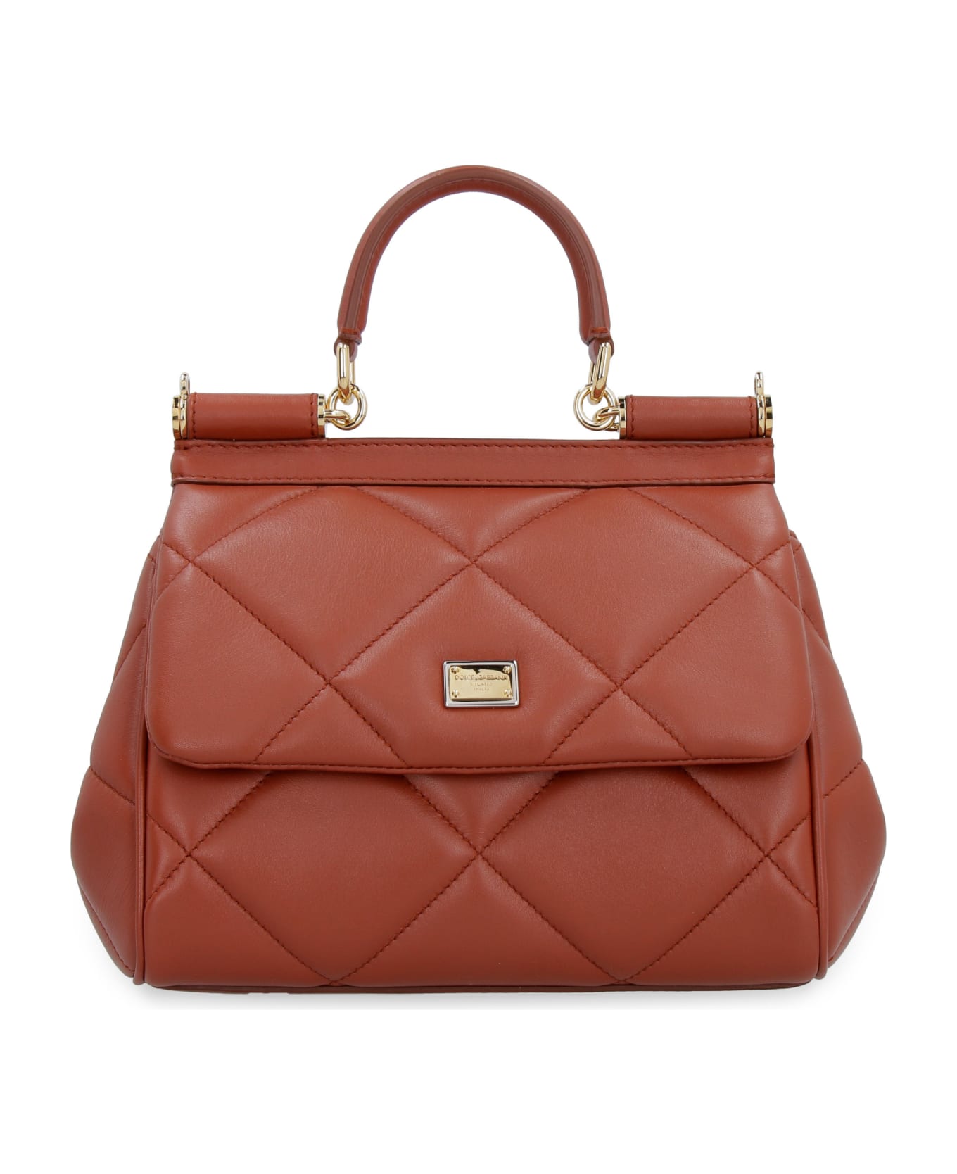 Dolce 
Gabbana Sicily Quilted Leather Handbag - brown