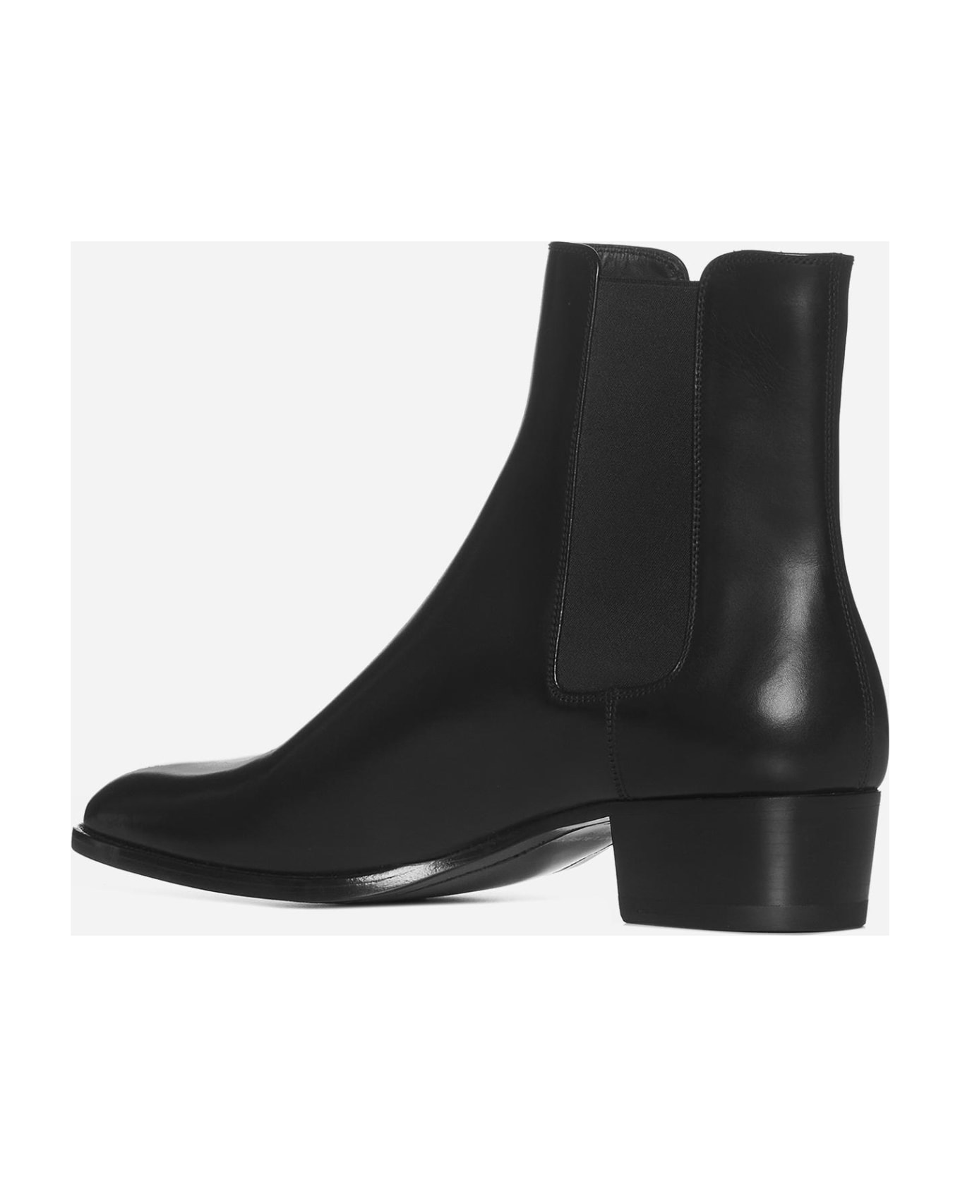 Saint Laurent Wyatt Chelsea Leather Boots - Nero