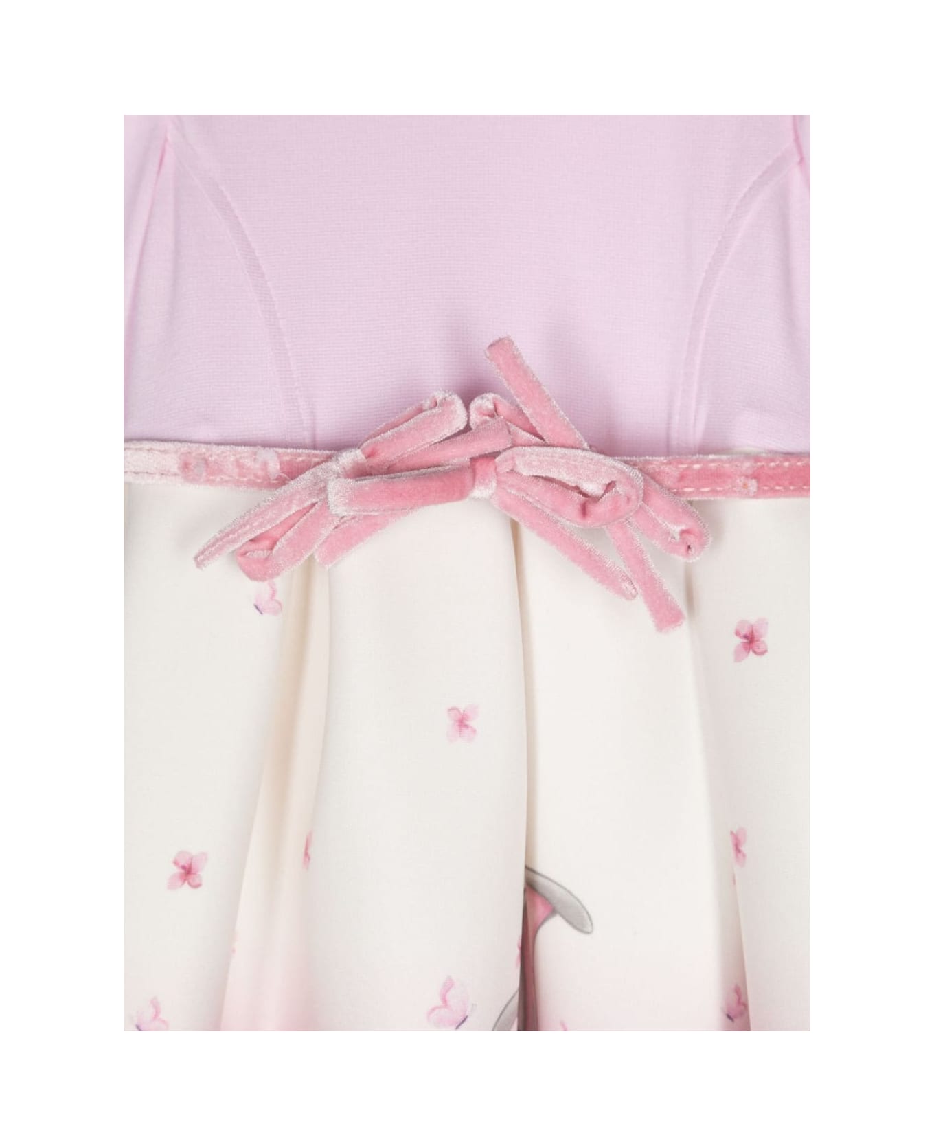 Monnalisa Pink Dress Baby Girl - Panna/rosa