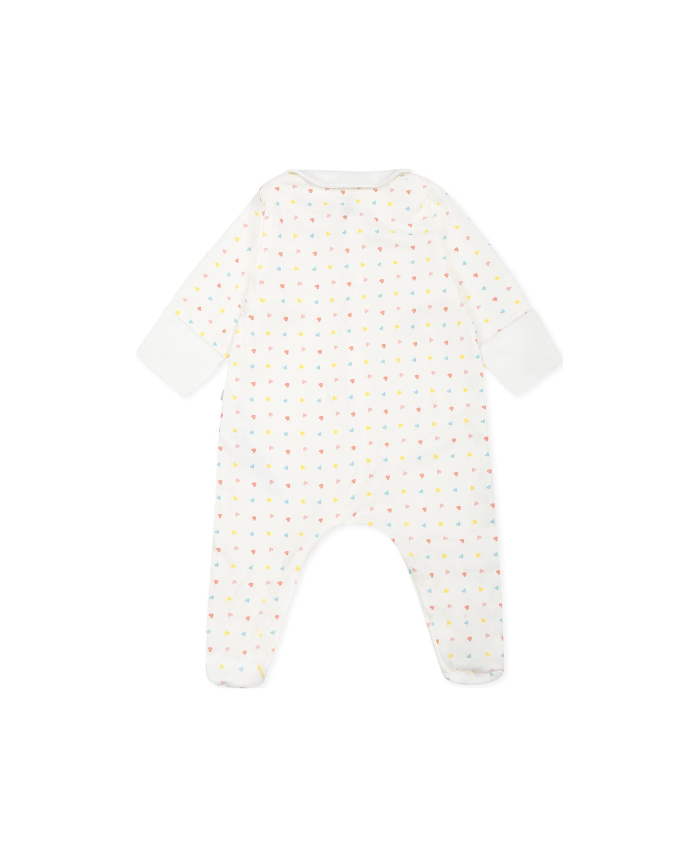 Petit Bateau Ivory Romper For Babykids With Hearts - Ivory
