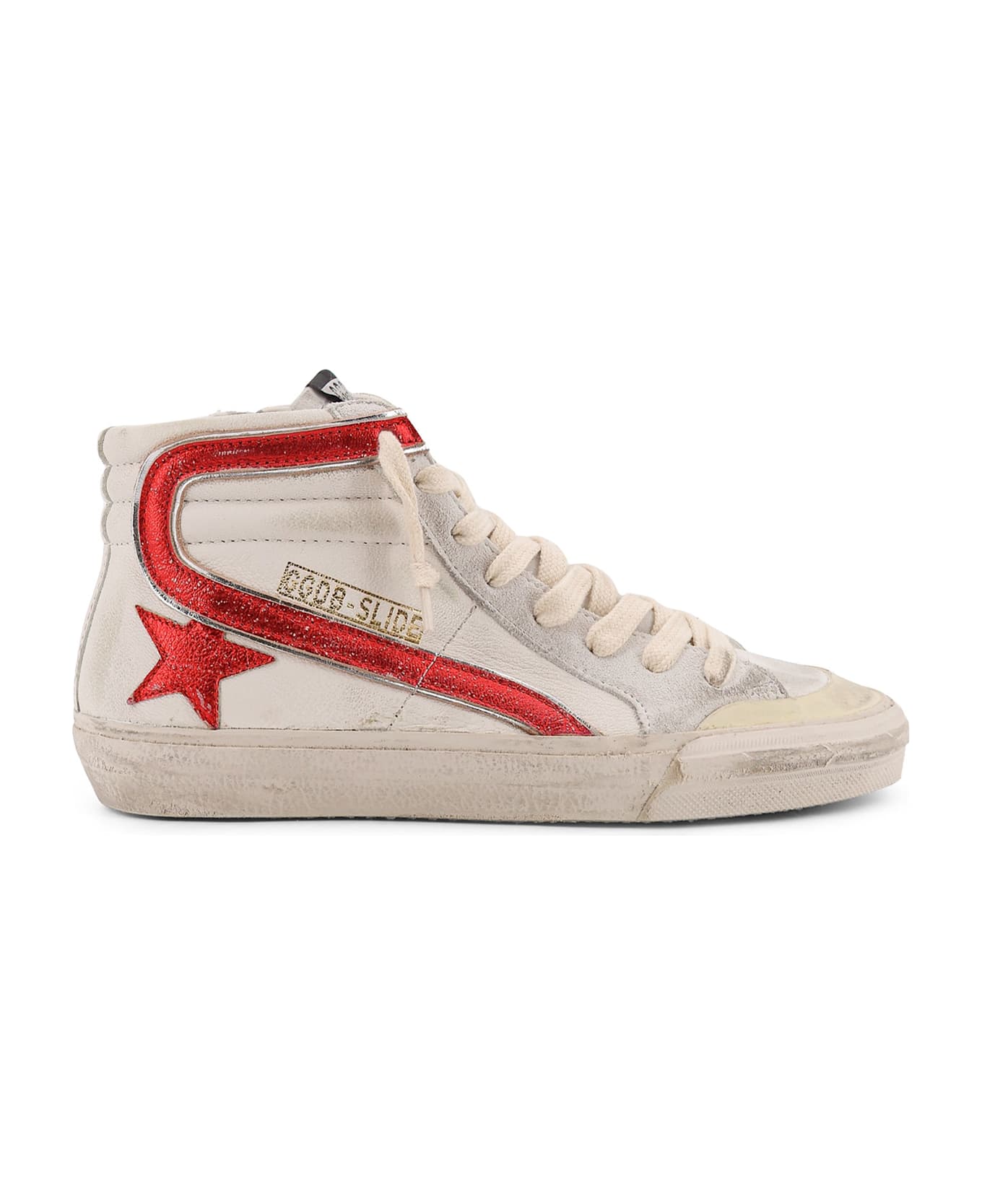 Golden Goose Slide Penstar Classic Leather High-top Sneakers - WHITE RED