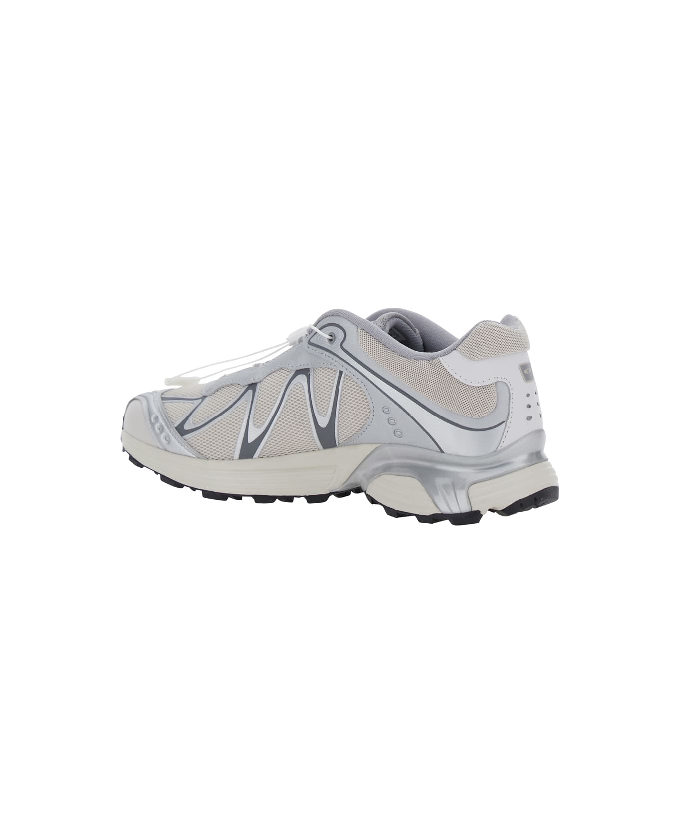 Salomon 'xt-whisper' Grey Sneakers With Printed Logo On The Side And Drawstring Closure In Fabric Unisex - Grey