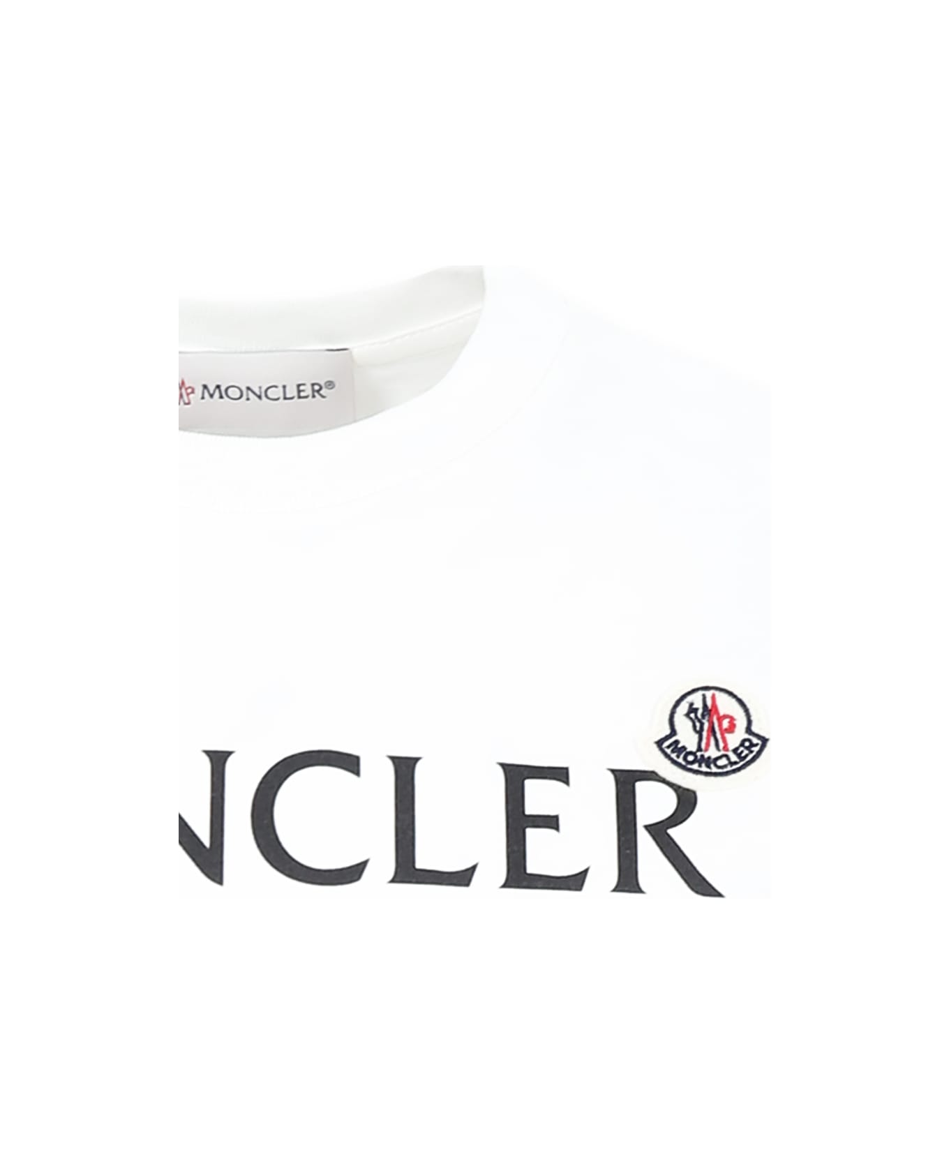 Moncler White T-shirt For Kids With Logo - White