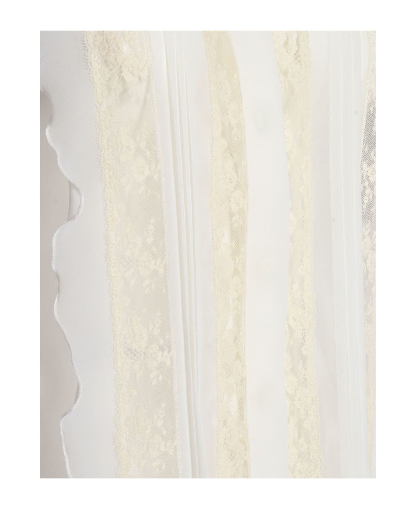 Parosh Sleeveless Shirt With Lace - WHITE