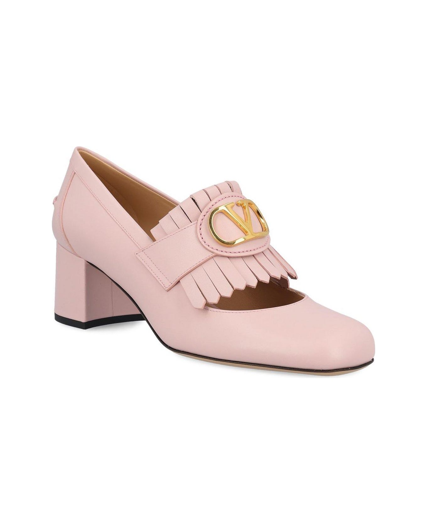 Valentino Garavani Vlogo Signature Fringe Detailed Pumps - Powder