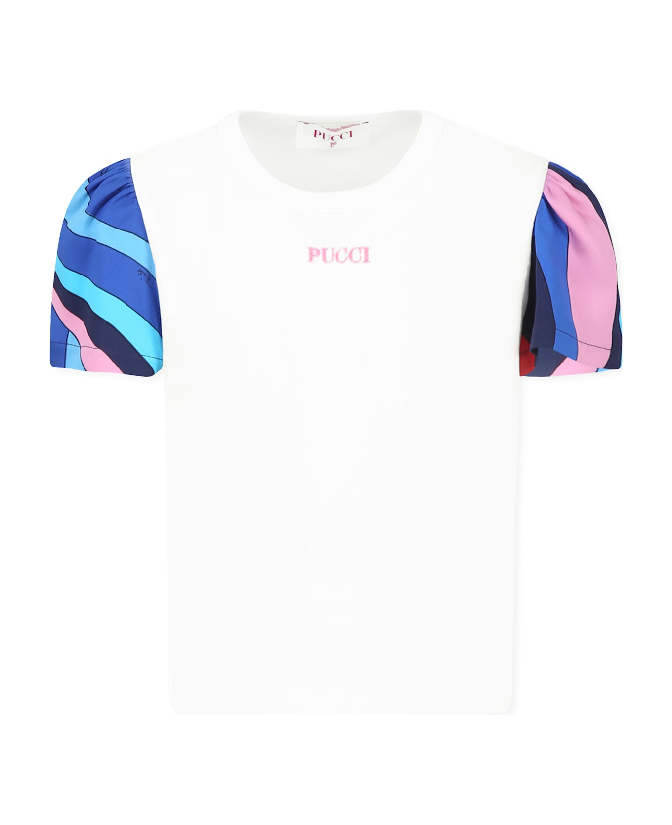 Pucci White T-shirt For Girl With Logo - White