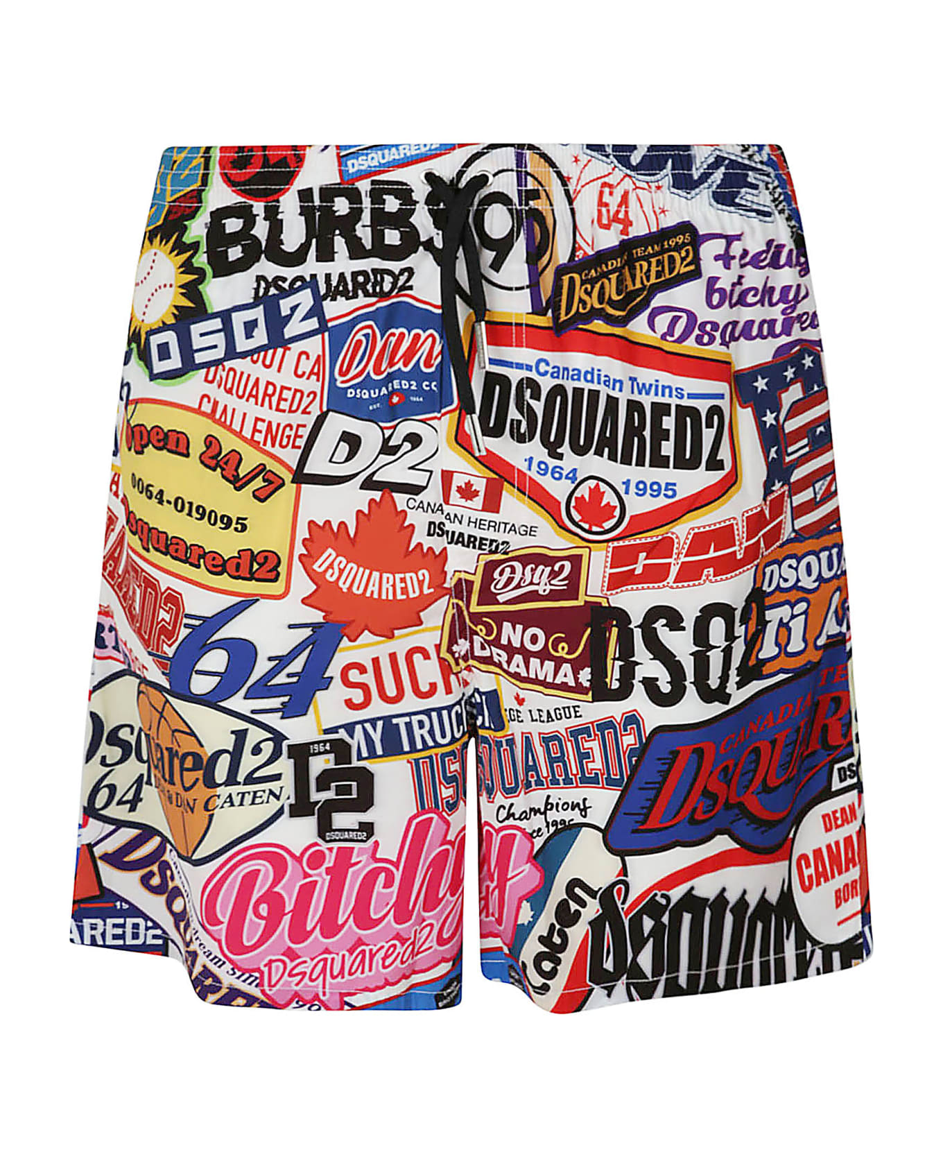 Dsquared2 All-over Logo Printed Shorts - Multicolor