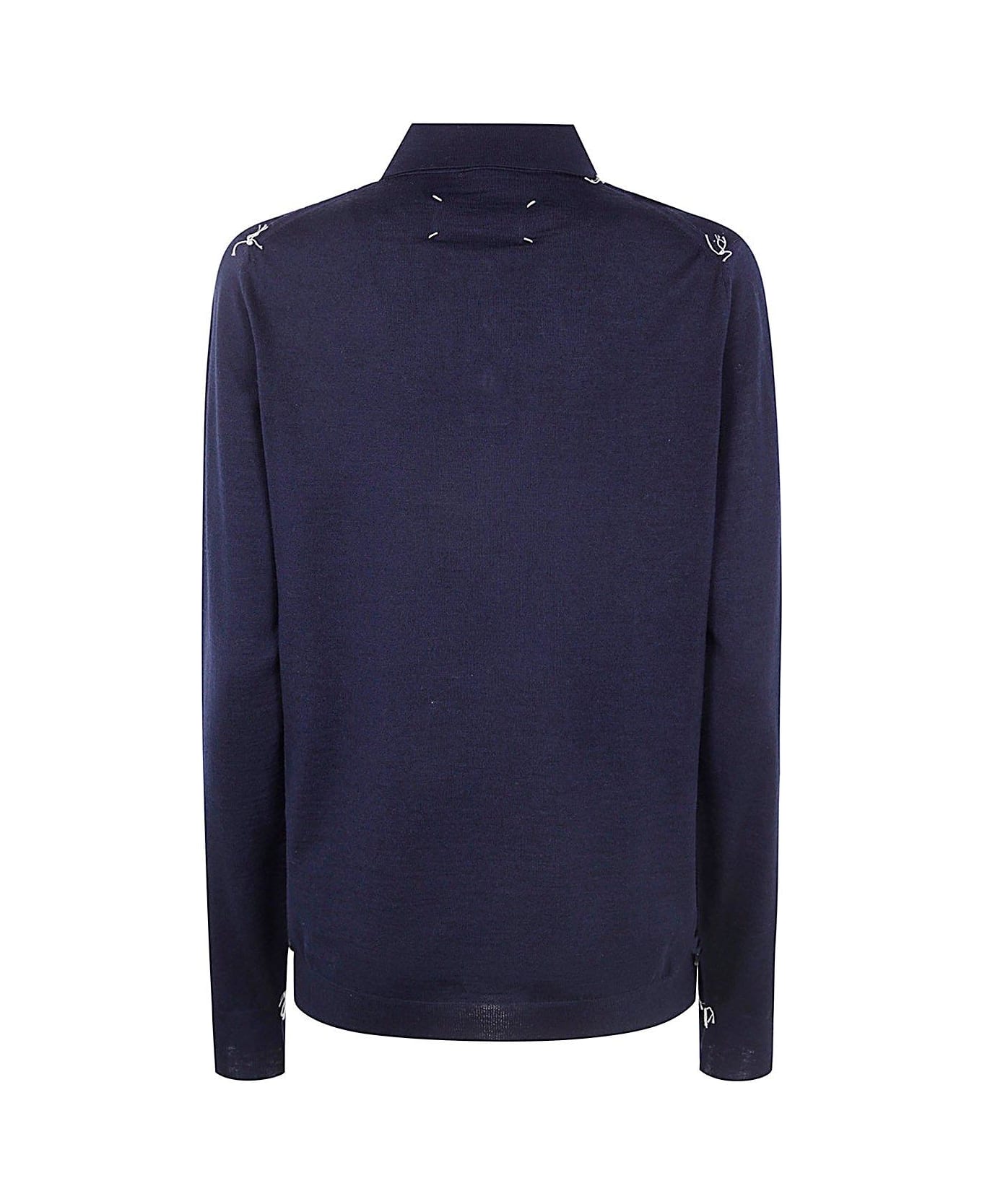 Maison Margiela Long-sleeved Knitted Polo Shirt