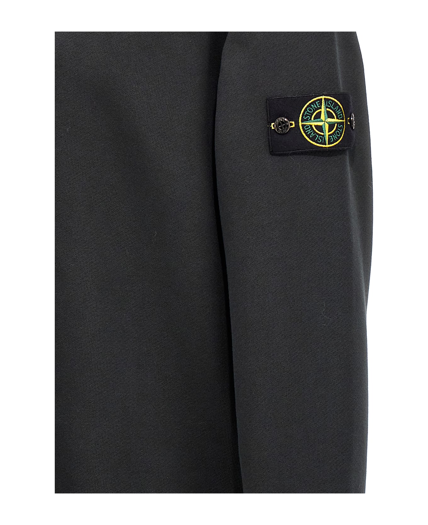 Stone Island Logo Badge Sweatshirt - Black