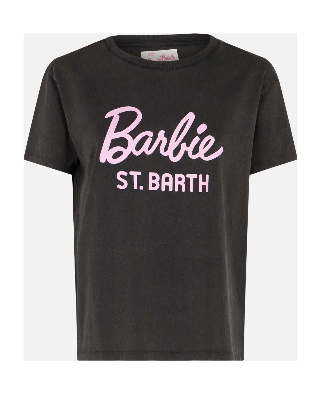 MC2 Saint Barth Woman Cotton Jersey Crewneck T-shirt Emilie With Barbie St. Barth Print | Barbie Special Edition - BLACK