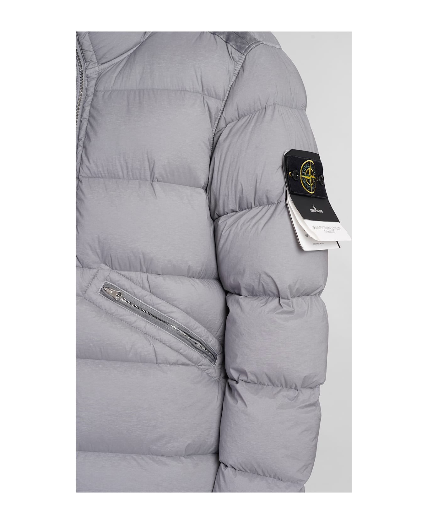 Stone Island Puffer In Grey Polyamide - grey