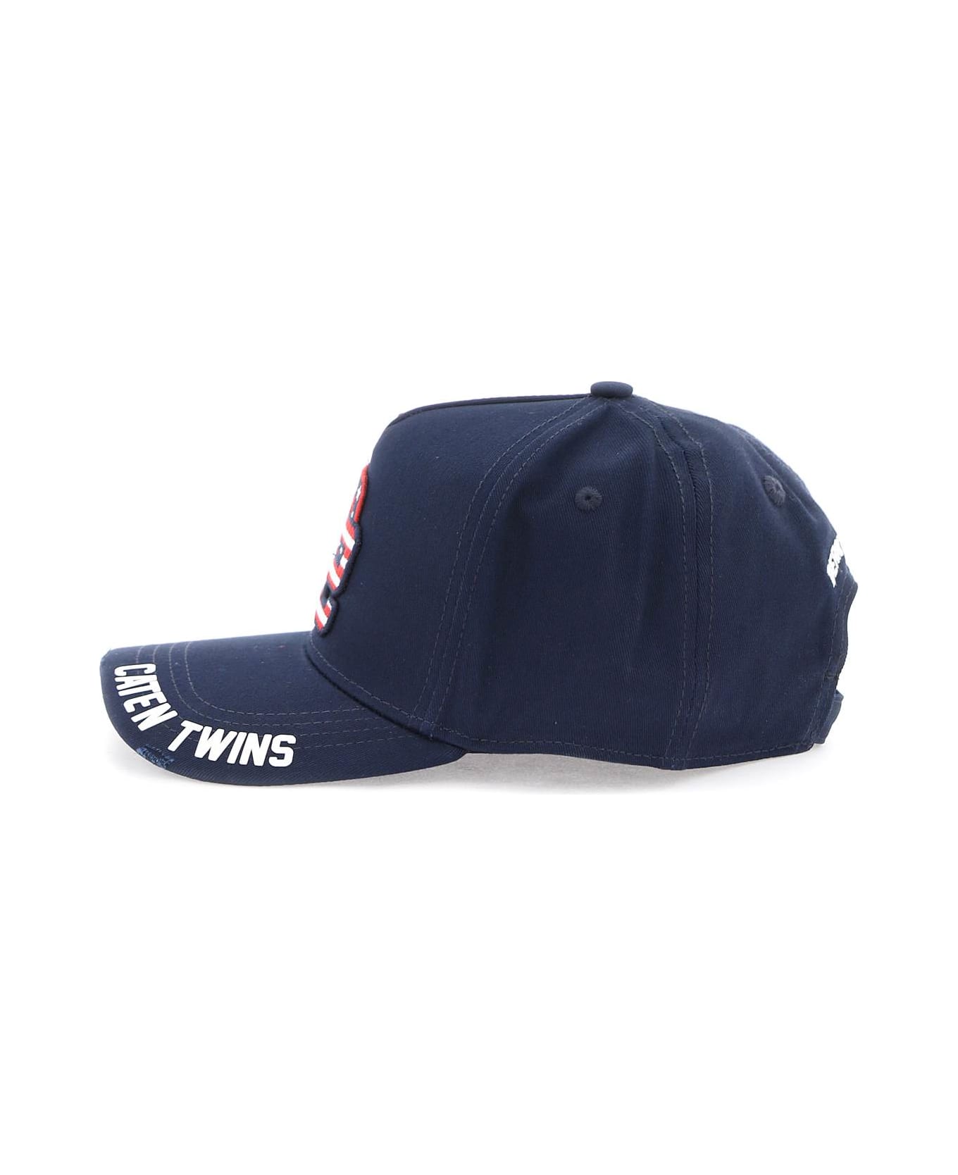 Dsquared2 Baseball Cap With Embroidered Patch - NAVY (Blue) 帽子