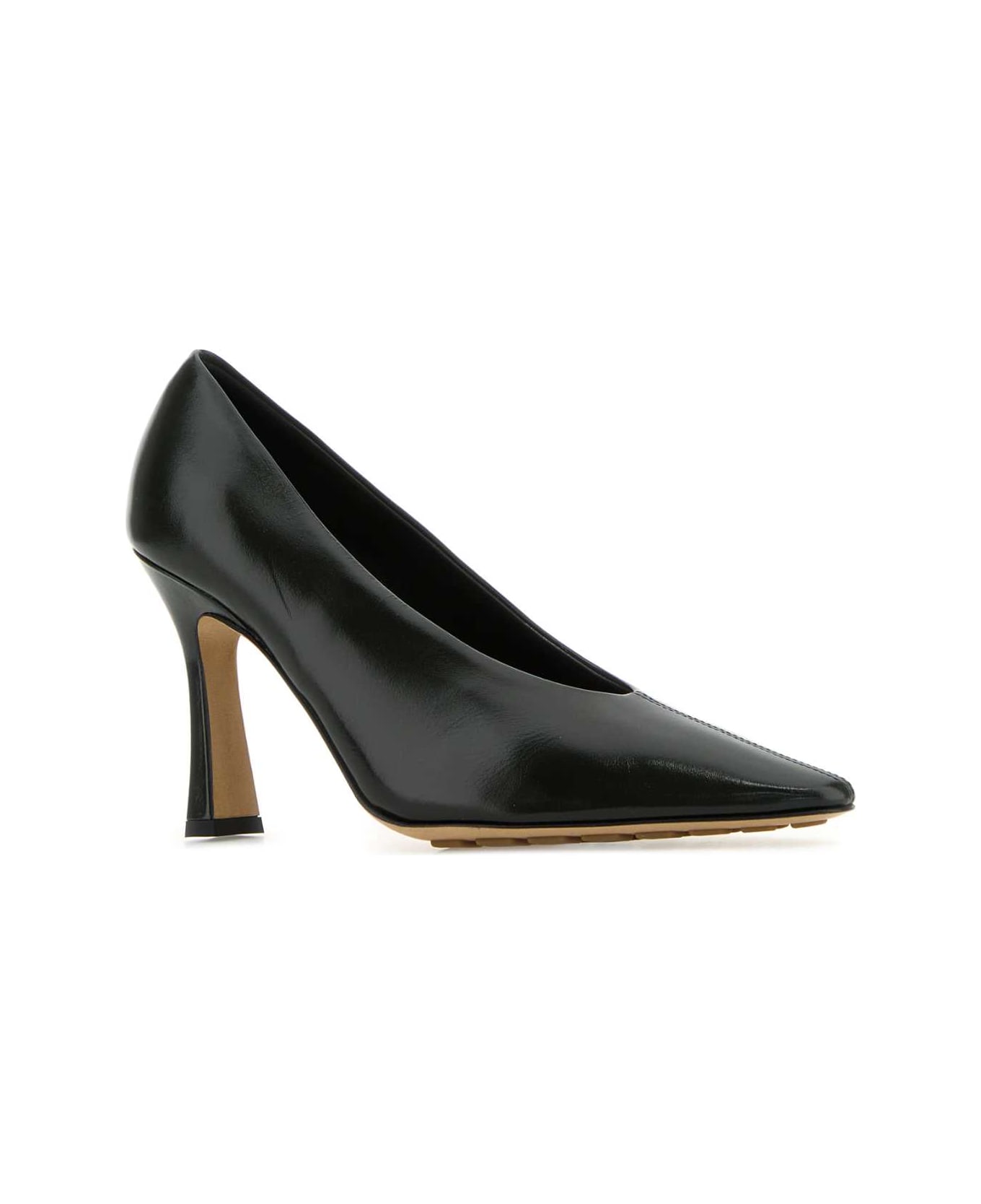 Bottega Veneta Dark Green Leather Sofia Pumps - DARKGREEN