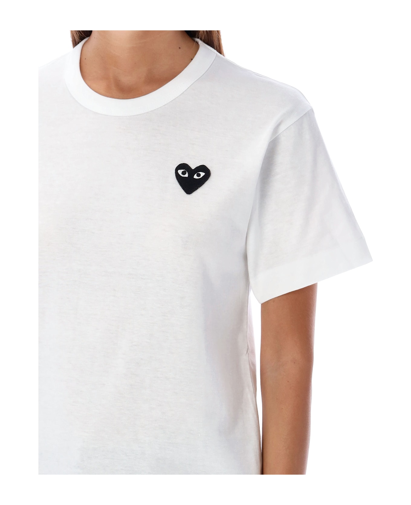 Comme des Garçons Play Black Heart Patch T-shirt - WHITE