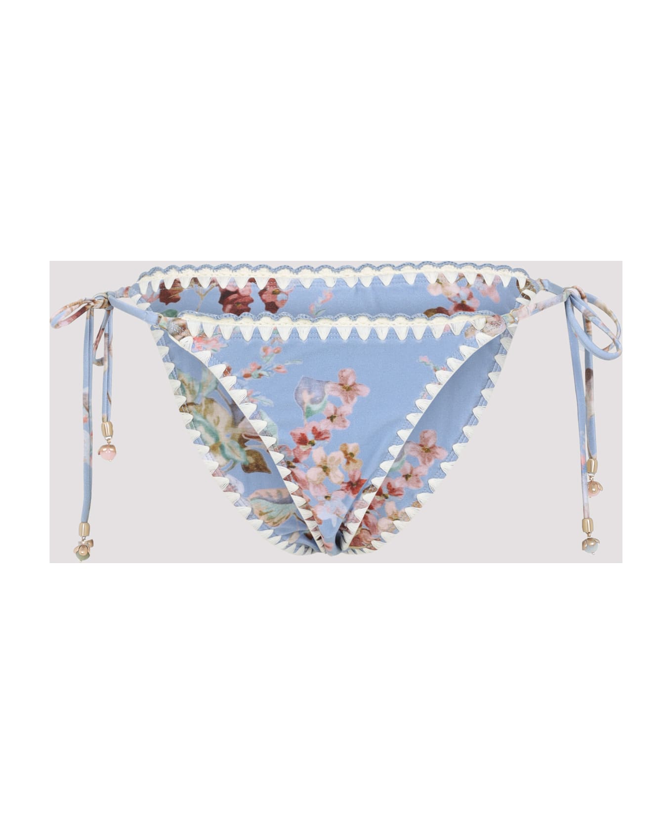 Zimmermann Awaken Crochet Edge Tie Pant - Chambray Floral