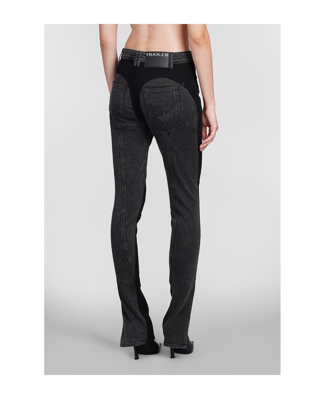 Mugler Jeans In Black Cotton - black