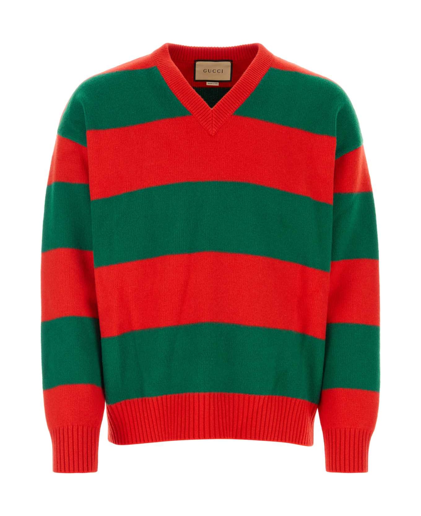 Gucci Embroidered Stretch Wool Blend Sweater - LIVEREDGREEN