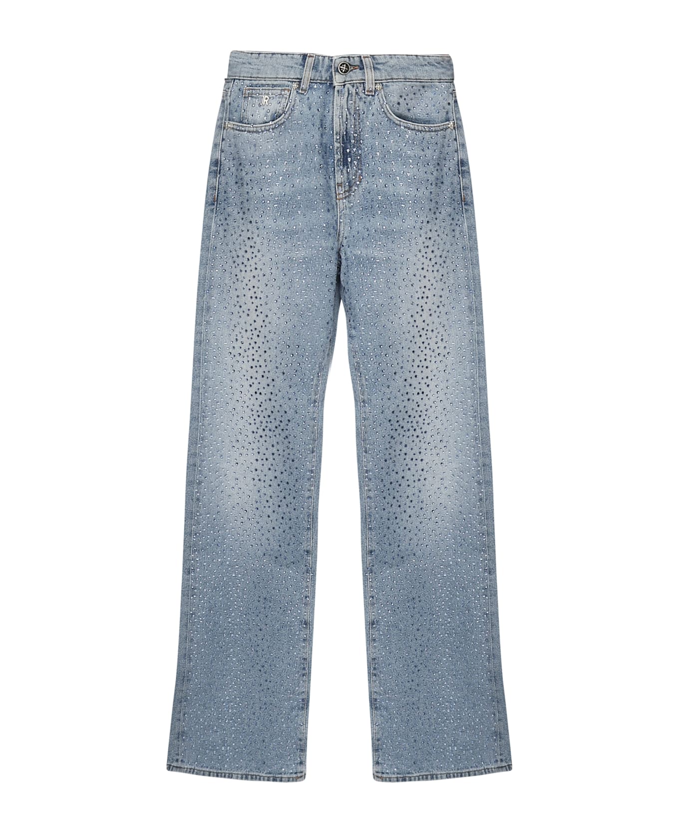 John Richmond Flare Jeans With Rhinestones - DENIM BLUE MEDIUM