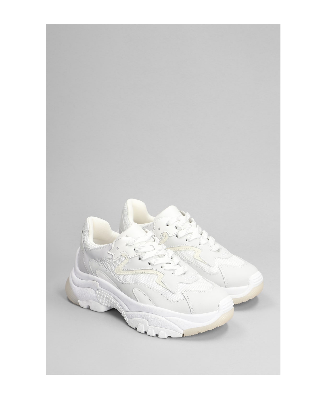 Ash Addict Sneakers In White Leather And Fabric - white スニーカー