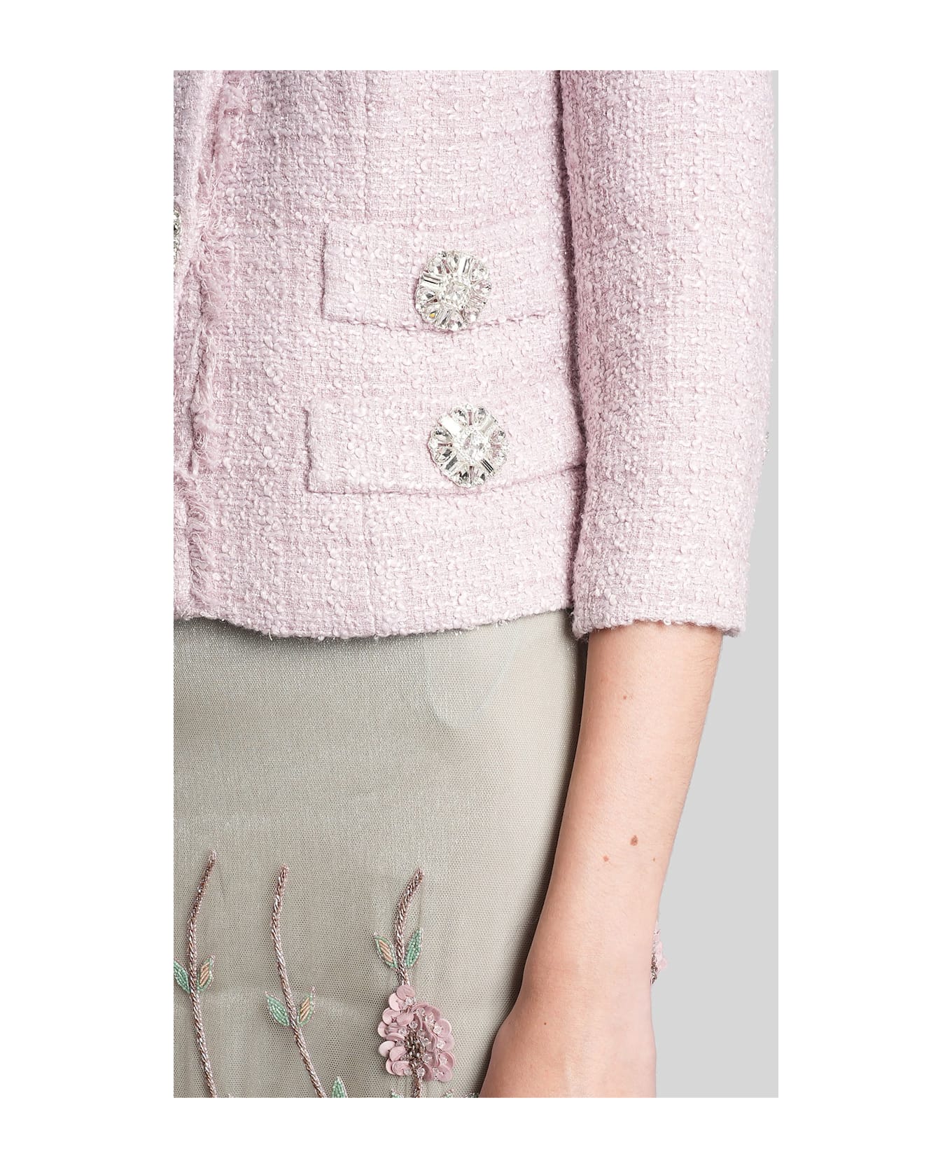 Costarellos Macie Casual Jacket In Rose-pink Polyester - rose-pink