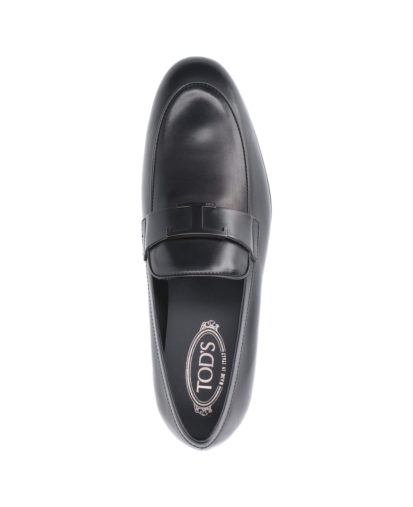 Tod's 't- Senza Tempo' Leather Moccasin - Black ローファー＆デッキシューズ