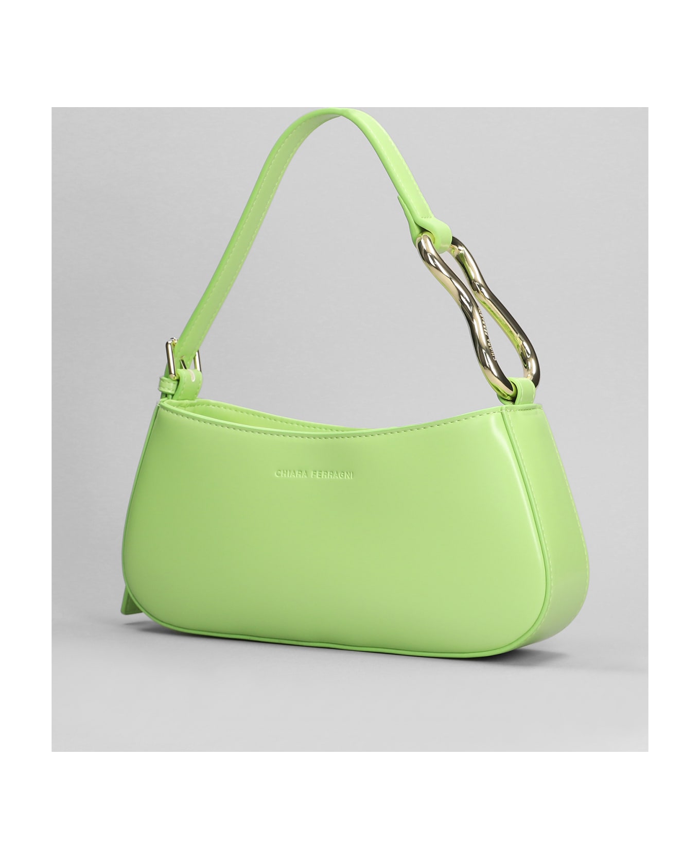 Chiara Ferragni Shoulder Bag In Green Faux Leather - green