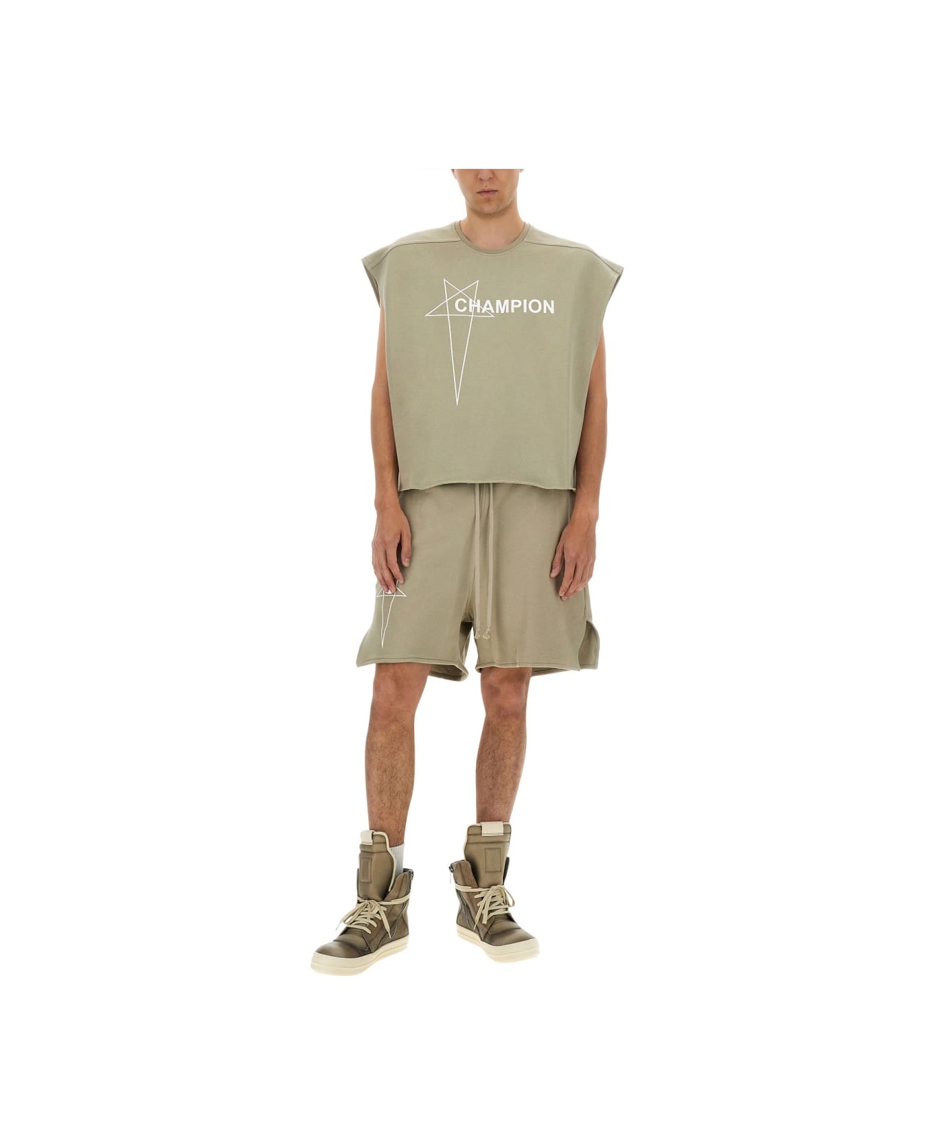 Rick Owens x Champion Cropped Micro Tatlin T-shirt - BEIGE