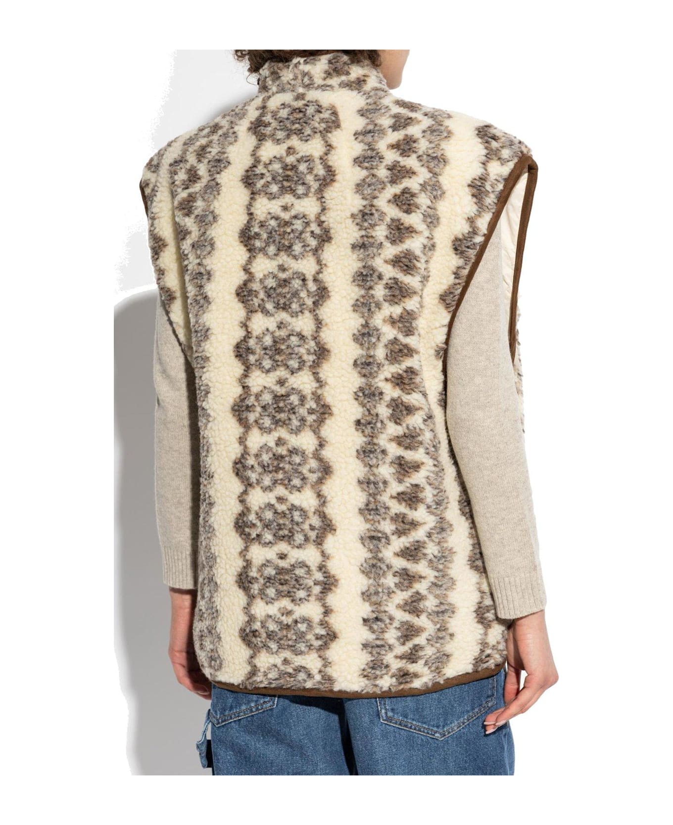 Marant Étoile Patterned Intarsia-knit Vest - Beige