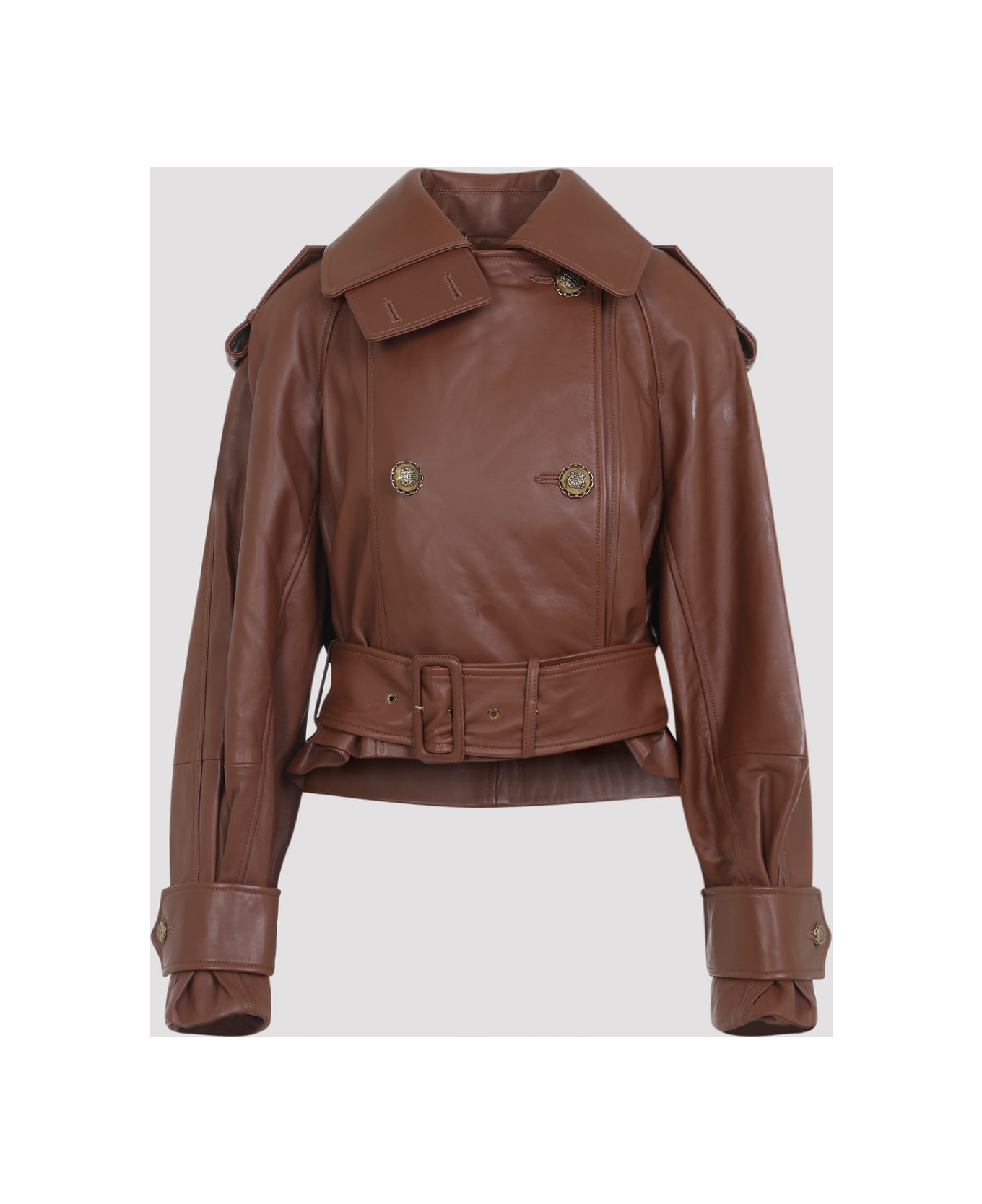 Zimmermann Hypnotic Leather Crop Trench - Tan
