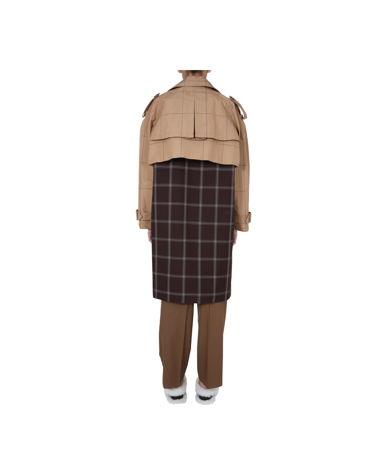 Marni Double-breasted Trench - BROWN レインコート
