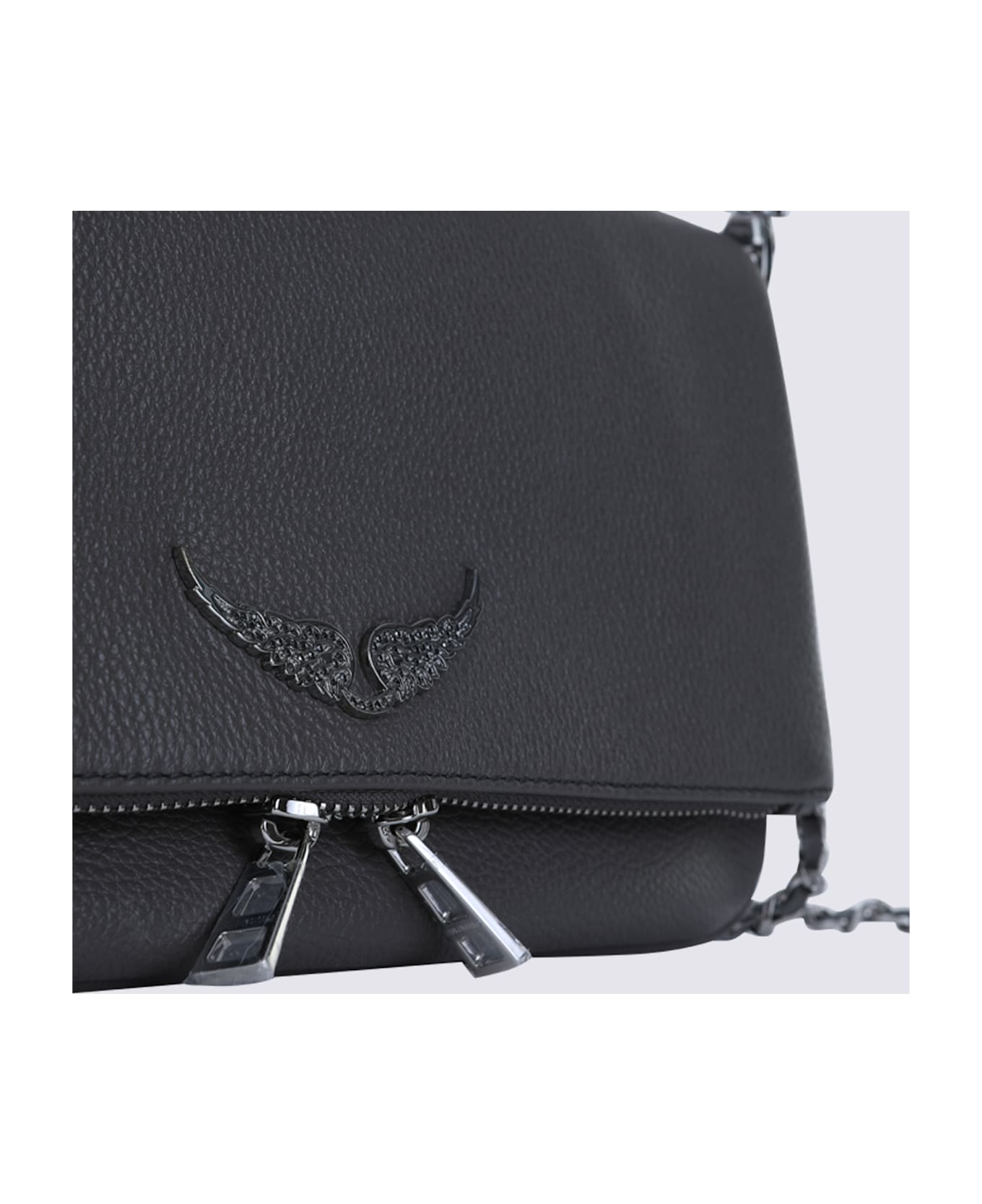 Zadig 
Voltaire Dark Grey Leather Rock Shoulder Bag - ROAD SILVER