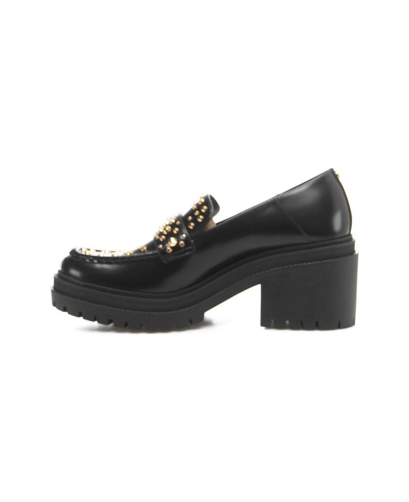 MICHAEL Michael Kors Stud-embellished Round-toe Loafers - Black