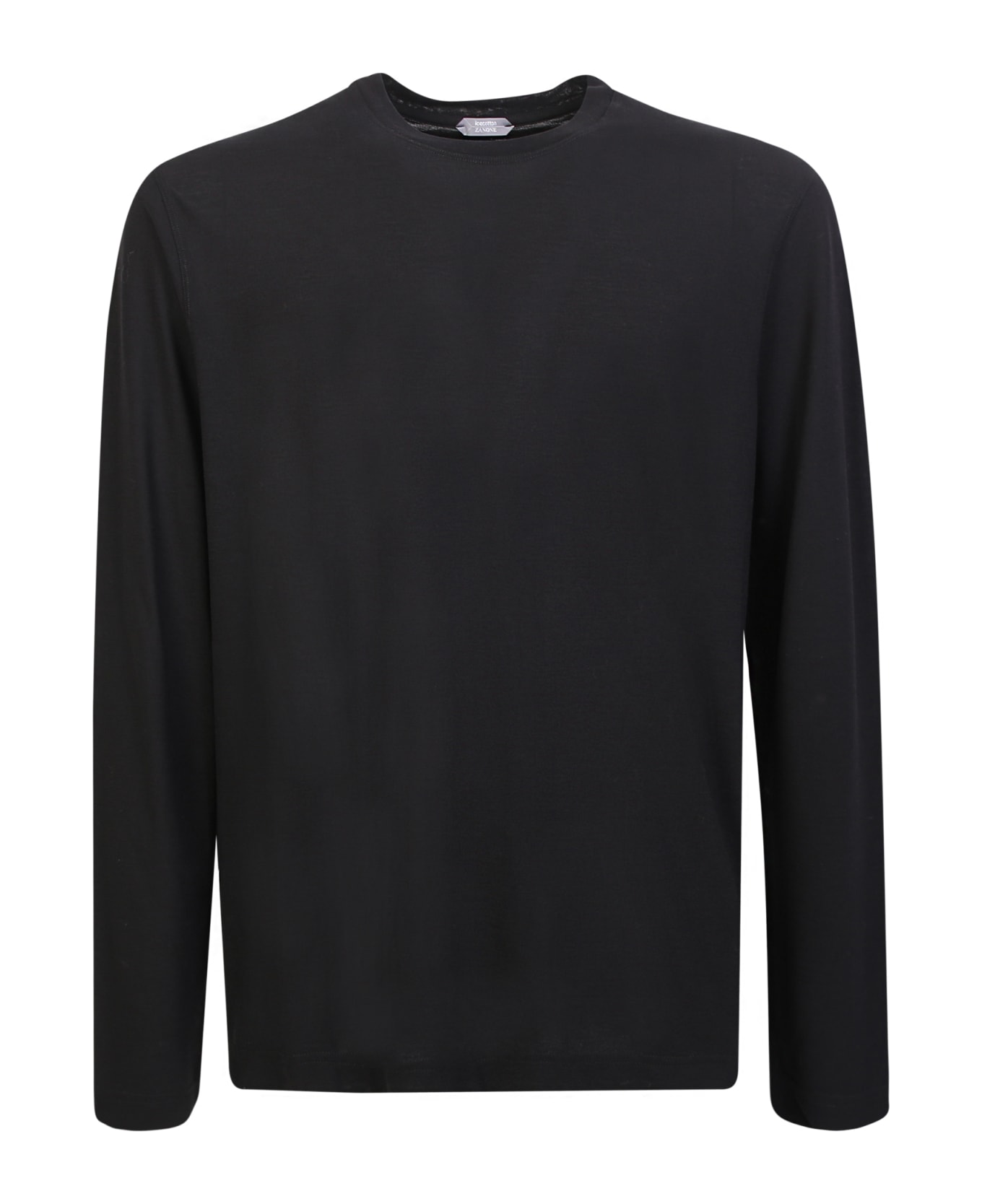 Zanone Solid Color T-shirt Black - Black