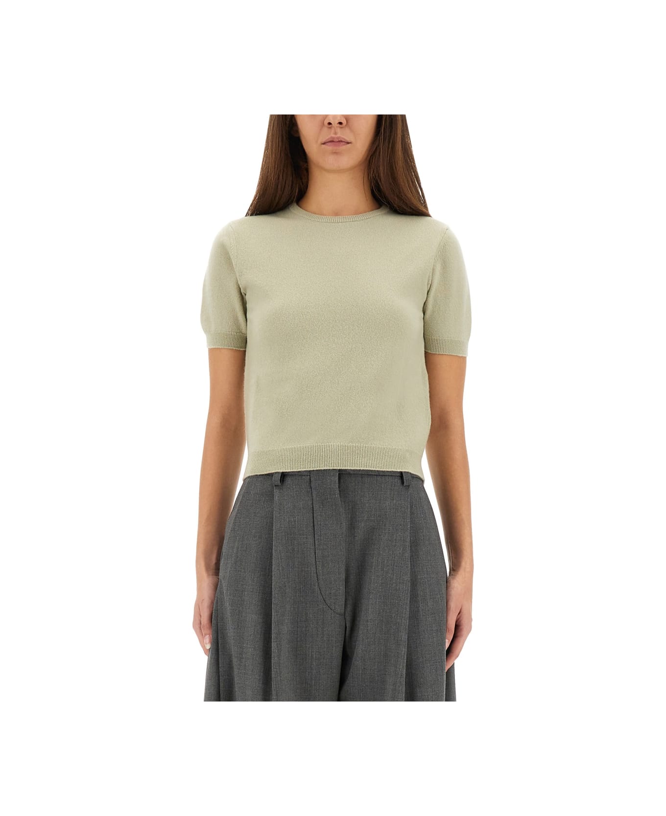 Maison Margiela Wool Crew Neck T-shirt - GREEN