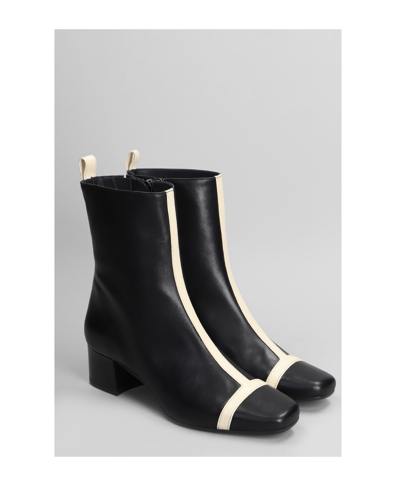 Carel Audrey High Heels Ankle Boots In Black Leather - black