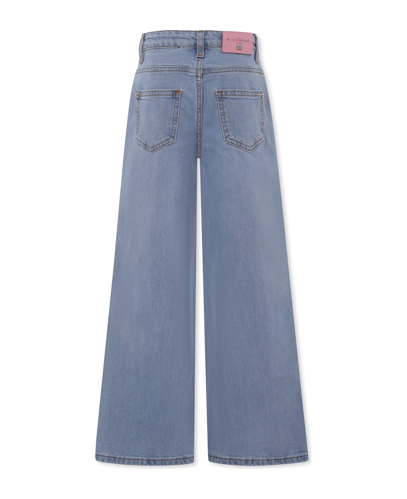 Richmond Light Blu Jeans For Girl With Logo - Light Blue