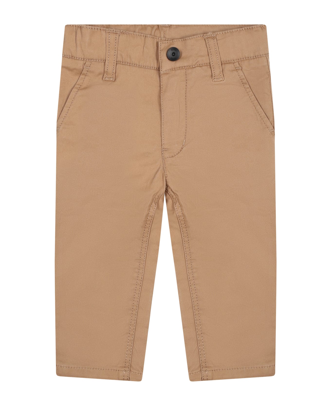 Hugo Boss Beige Casual Trouser For Baby Boy - Brown ボトムス