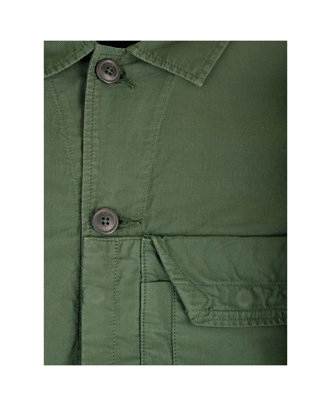 C.P. Company Ottoman Collared Shirt - GREEN シャツ