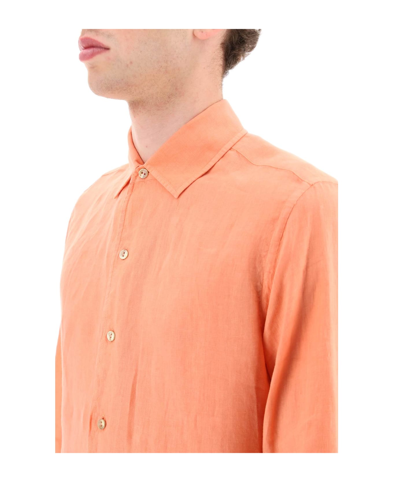 Agnona Classic Linen Shirt - CORAL (Orange)