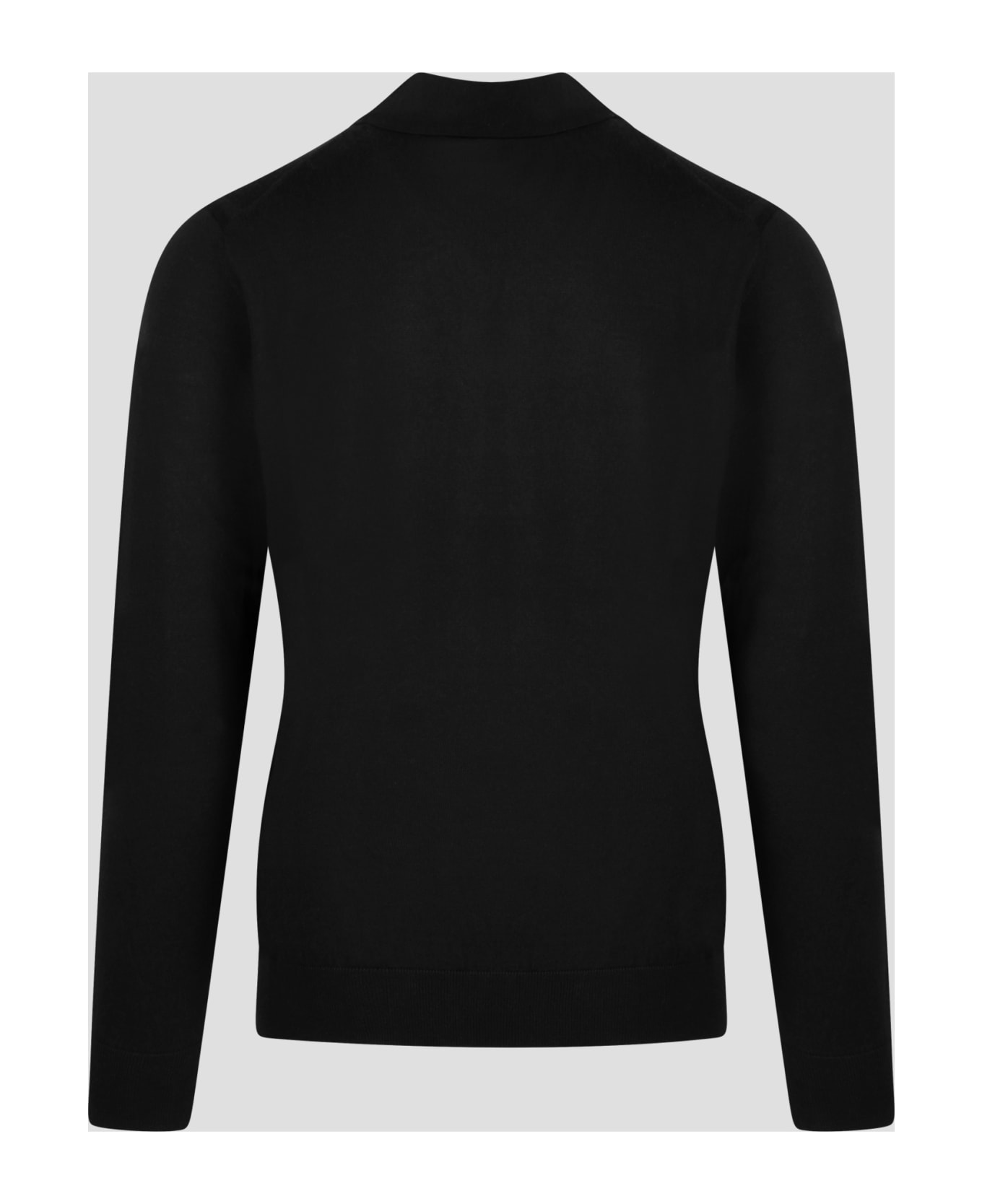 Paolo Pecora Extrafine Merino Wool Polo - Black