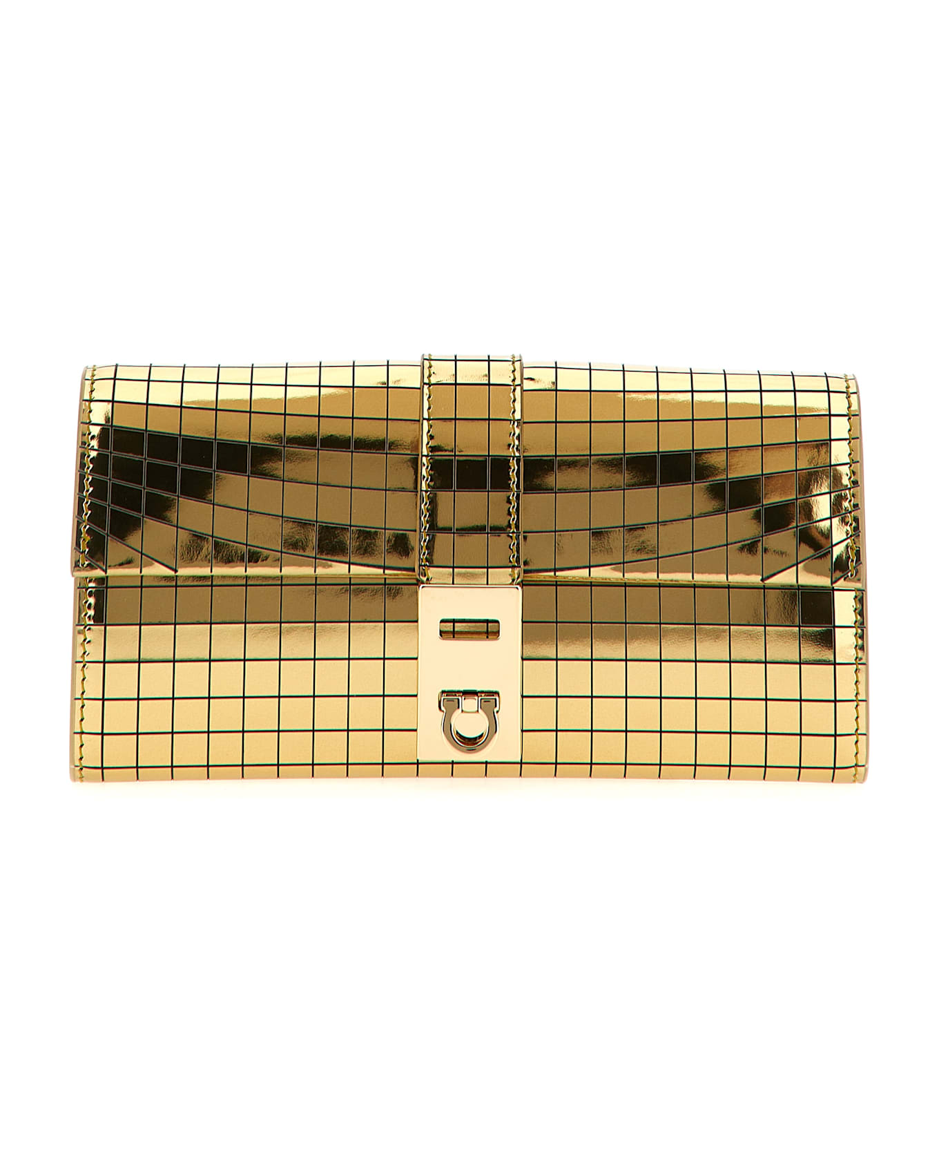 Ferragamo 'lux Gold' Wallet On Chain - Gold
