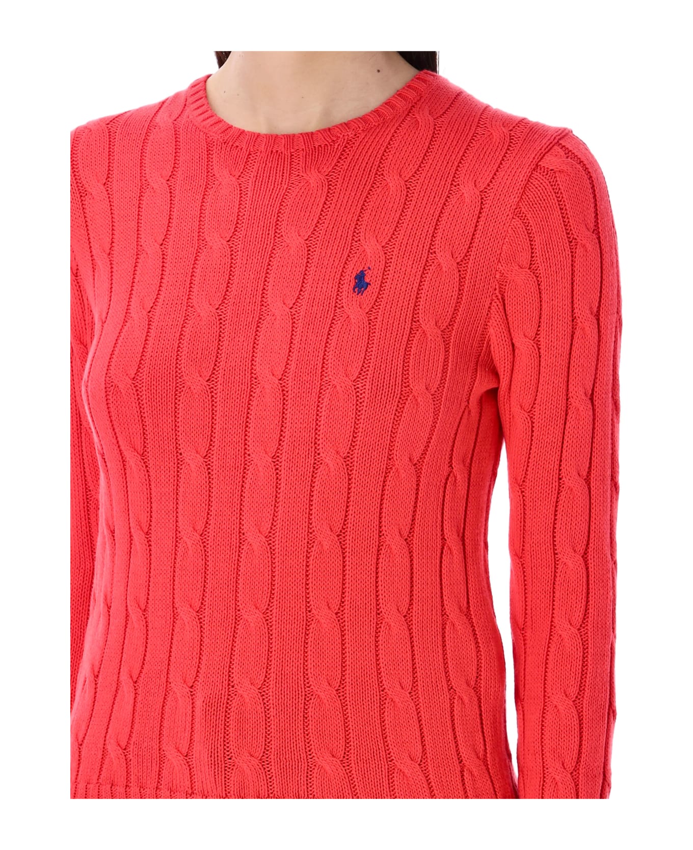 Polo Ralph Lauren Cable-knit Cotton Crewneck Sweater - IBISCUS RED