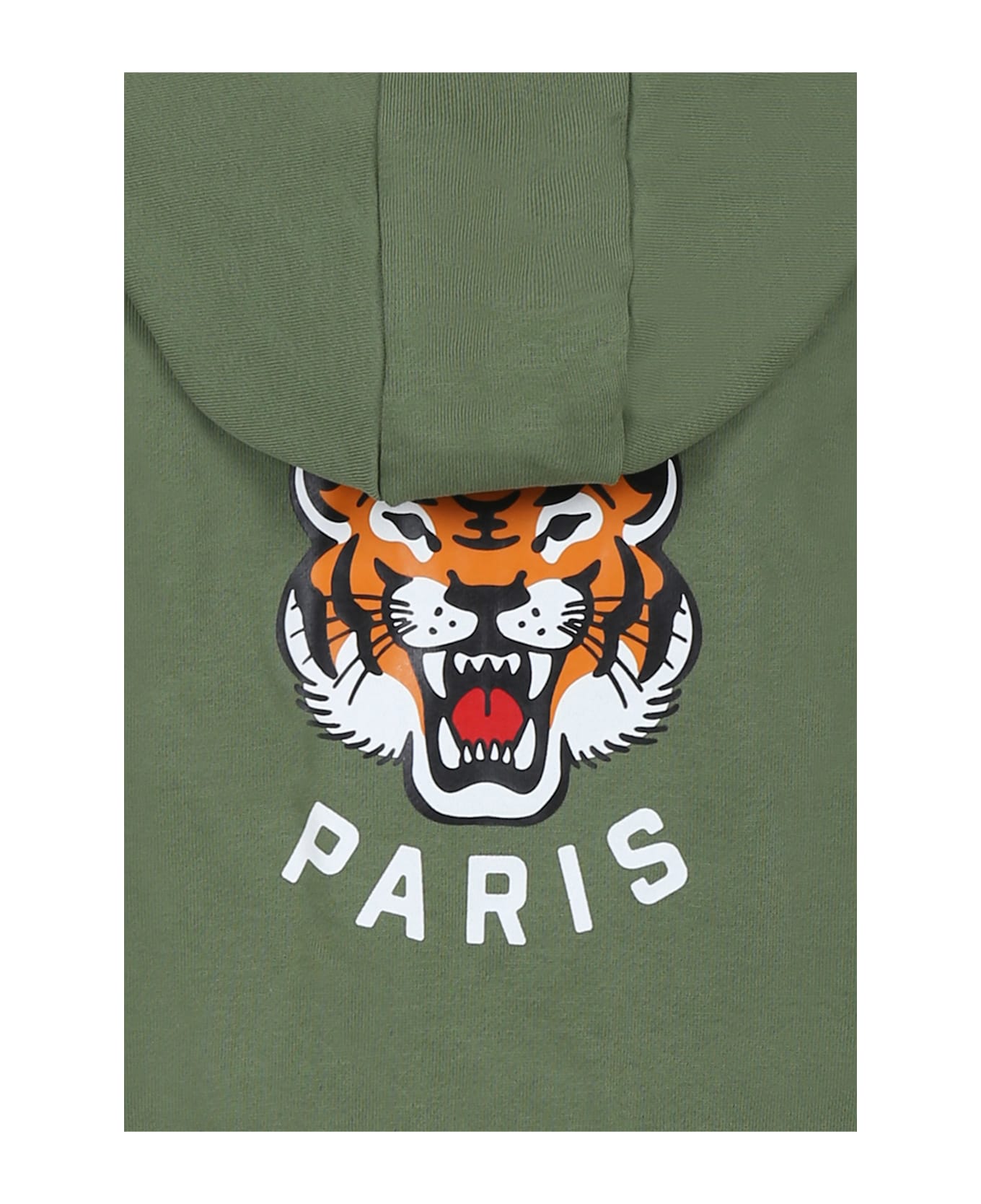 Kenzo Kids Green Sweatshirt For Boy With Lucky Tiger - Green
