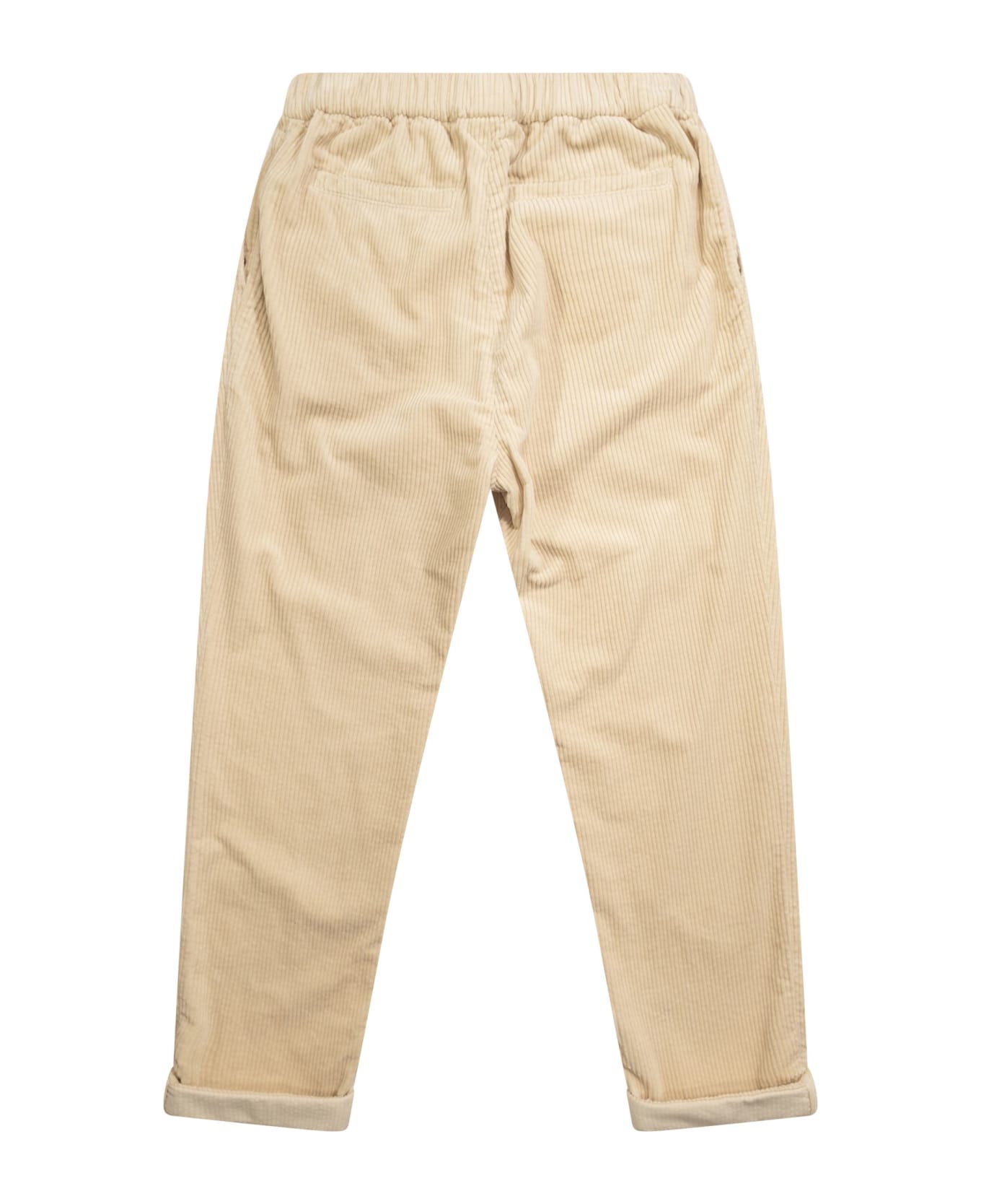 Brunello Cucinelli Garment-dyed Twisted Cotton Gabardine Pants With Drawstrings - Beige