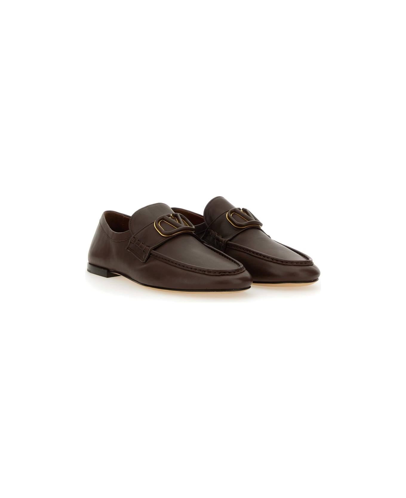 Valentino Garavani Moccasin Vlogo The Signature - BROWN