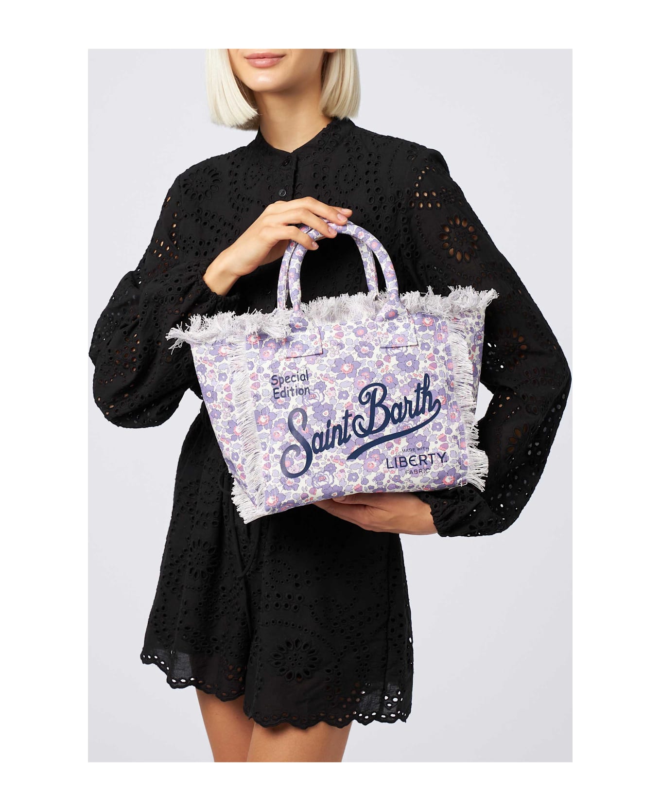 MC2 Saint Barth Betsy Cotton Canvas Colette Liberty Handbag |made With Liberty Fabric - PINK