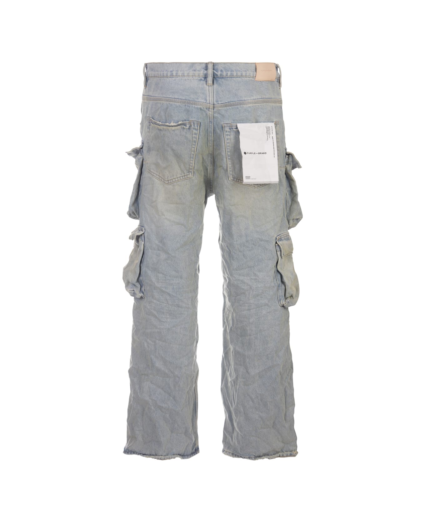 Purple Brand P018 Relaxed Double Cargo Jeans In Light Indigo - Blue