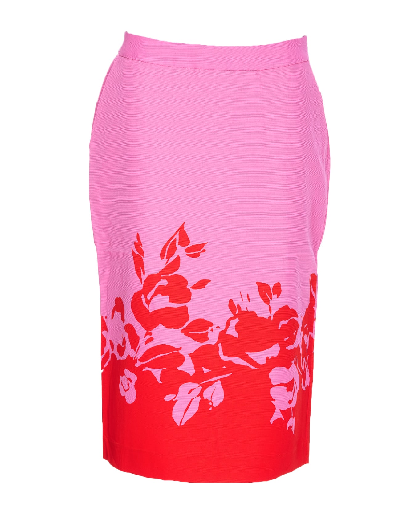 Essentiel Antwerp Pink And Red Floral Print Midi Skirt - Pink スカート